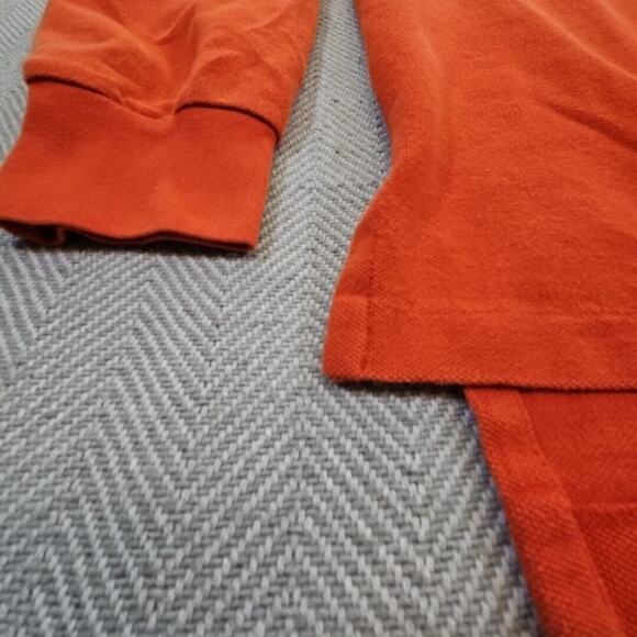 Polo Ralph Lauren Rugby Shirt Men's Large Orange Pony Long Sleeve Cotton Y2K - Picture 8 of 16